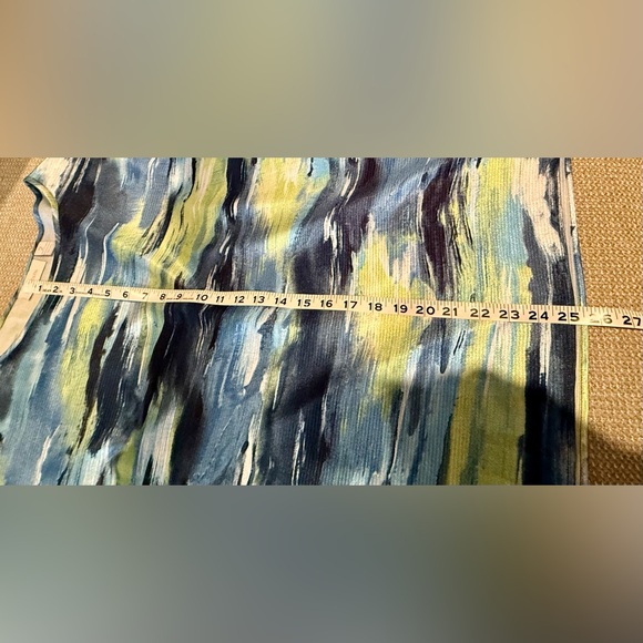 Chico’s Sz 2 Blue & Green Geographic Waterprint w/Dolman Sleeve,Coastal Grandma - Picture 7 of 7